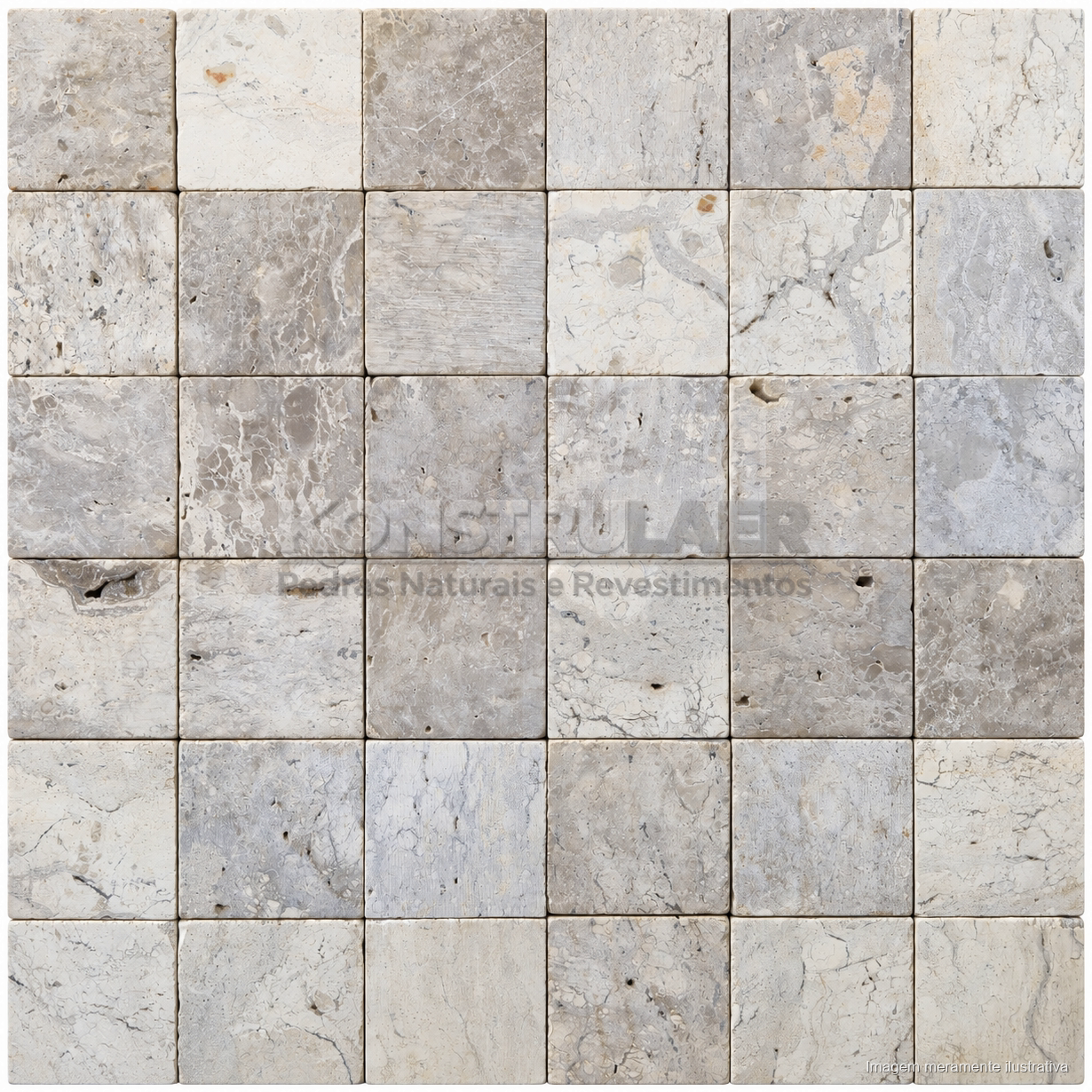 Travertino Brick Liso 10 × 10