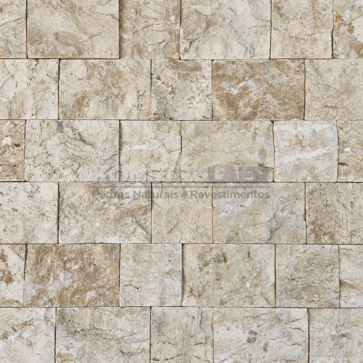 Travertino Rockface Mosaico Duo 10 × 10 + 10 × 15