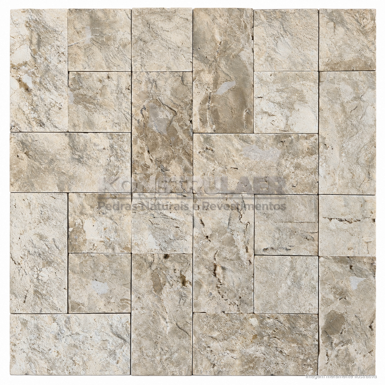 Travertino Rockface Mosaico Primal