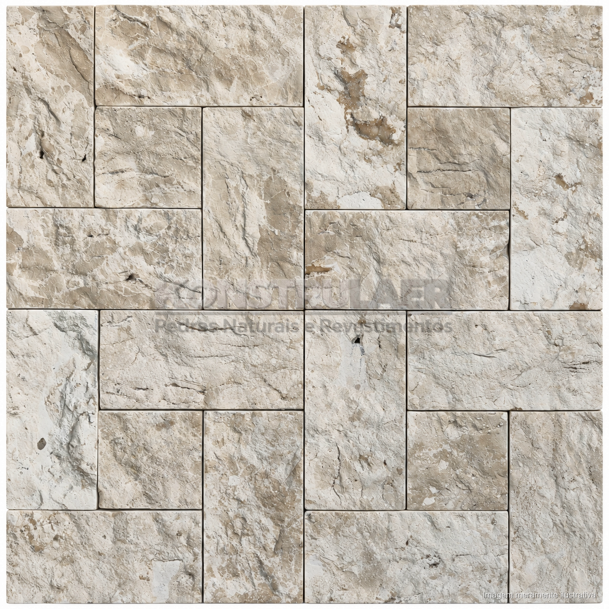 Travertino Rockface Mosaico Eye